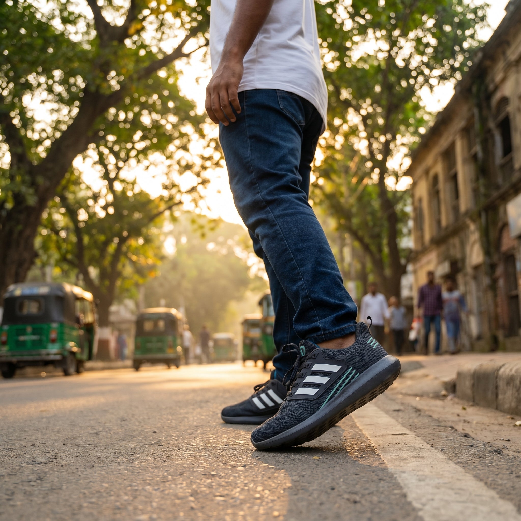 BNB-1115 Export-Grade Running Sneaker Charcoal Teal — Side Profile | Ben Nevis Bangladesh