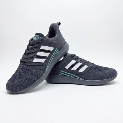 BNB-1115 Pair View — Breathable Knit Mesh Upper Charcoal Teal Sneaker