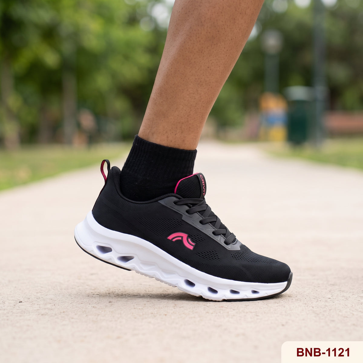 BNB-1121 Onyx Pulse Export-Grade Unisex Sneaker Black — Side Profile | Ben Nevis Bangladesh