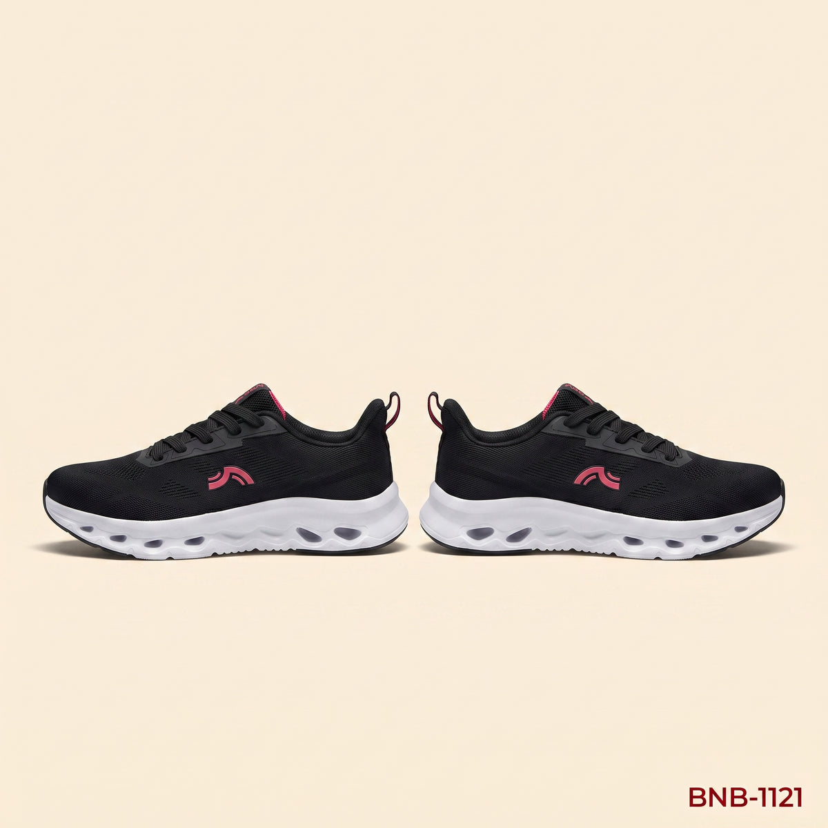 BNB-1121 Onyx Pulse Export-Grade Unisex Sneaker Black — Front View | Ben Nevis Bangladesh