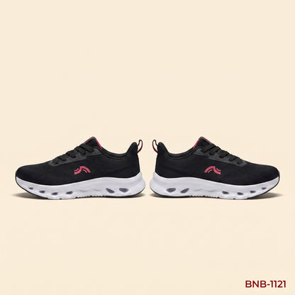 BNB-1121 Onyx Pulse Export-Grade Unisex Sneaker Black — Front View | Ben Nevis Bangladesh